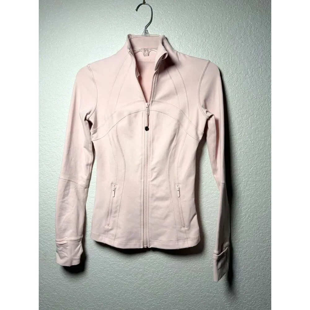 Lululemon Define Cropped Jacket Nulu Pink Pastel Clay Size 4 Slim Fit